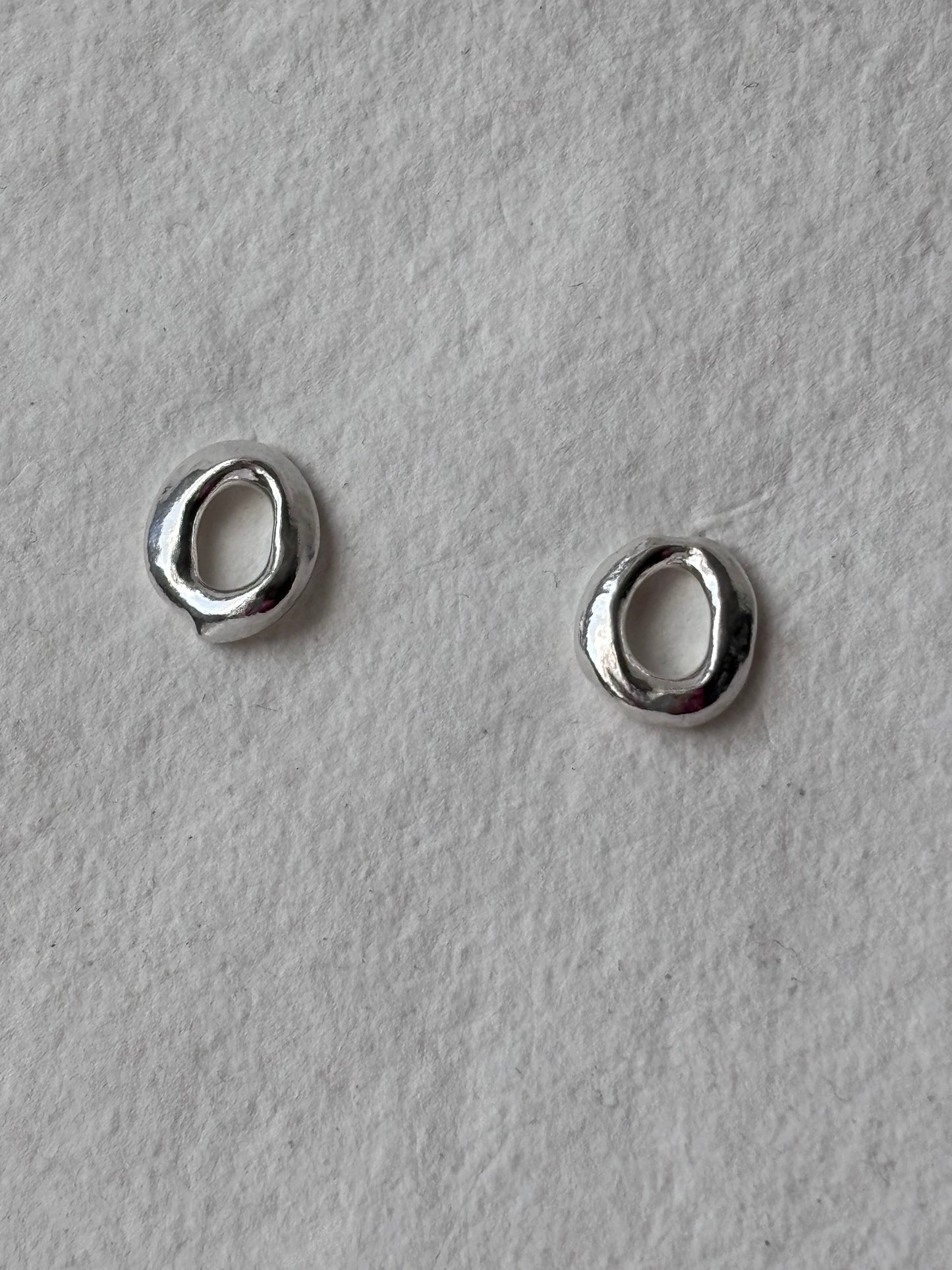 Small Molten Silver Studs