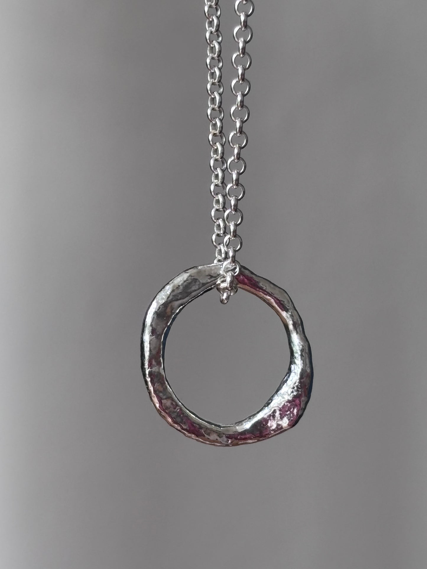 Molten Silver Circle Pendant