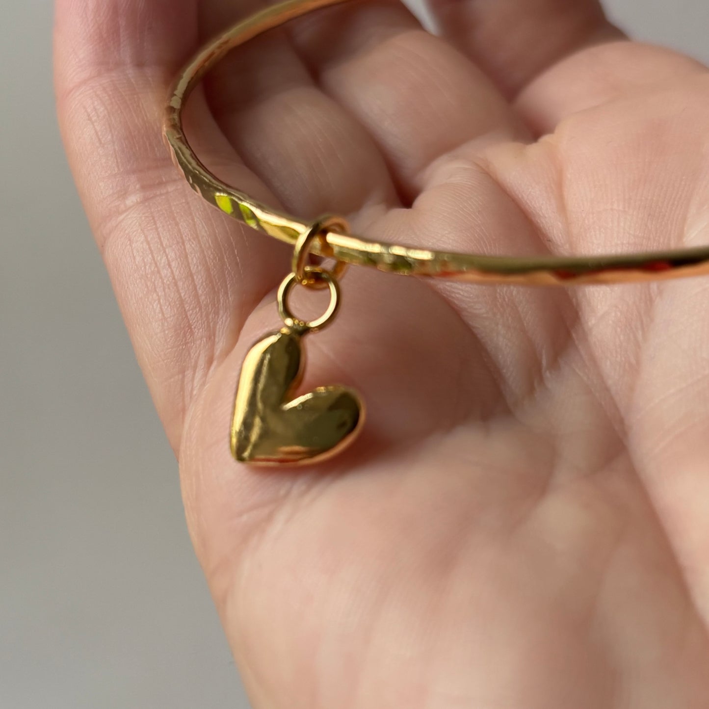 Gold Heart Bangle