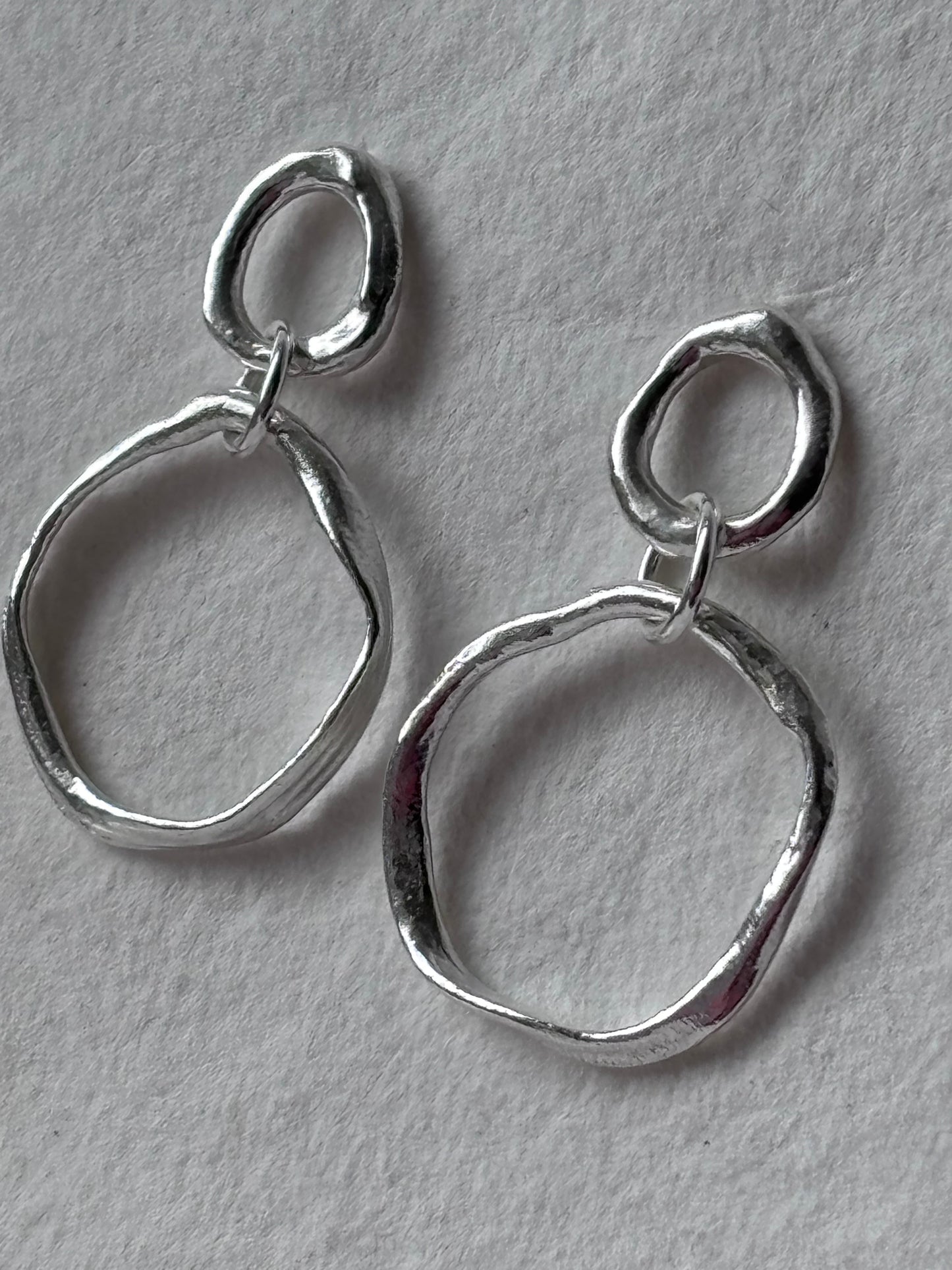 Molten Hoop Stud Earrings