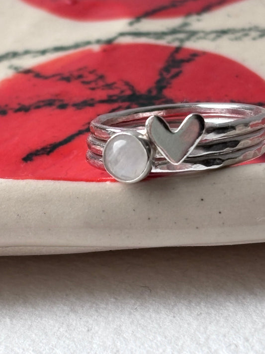 Moonstone Ring Set - Size N