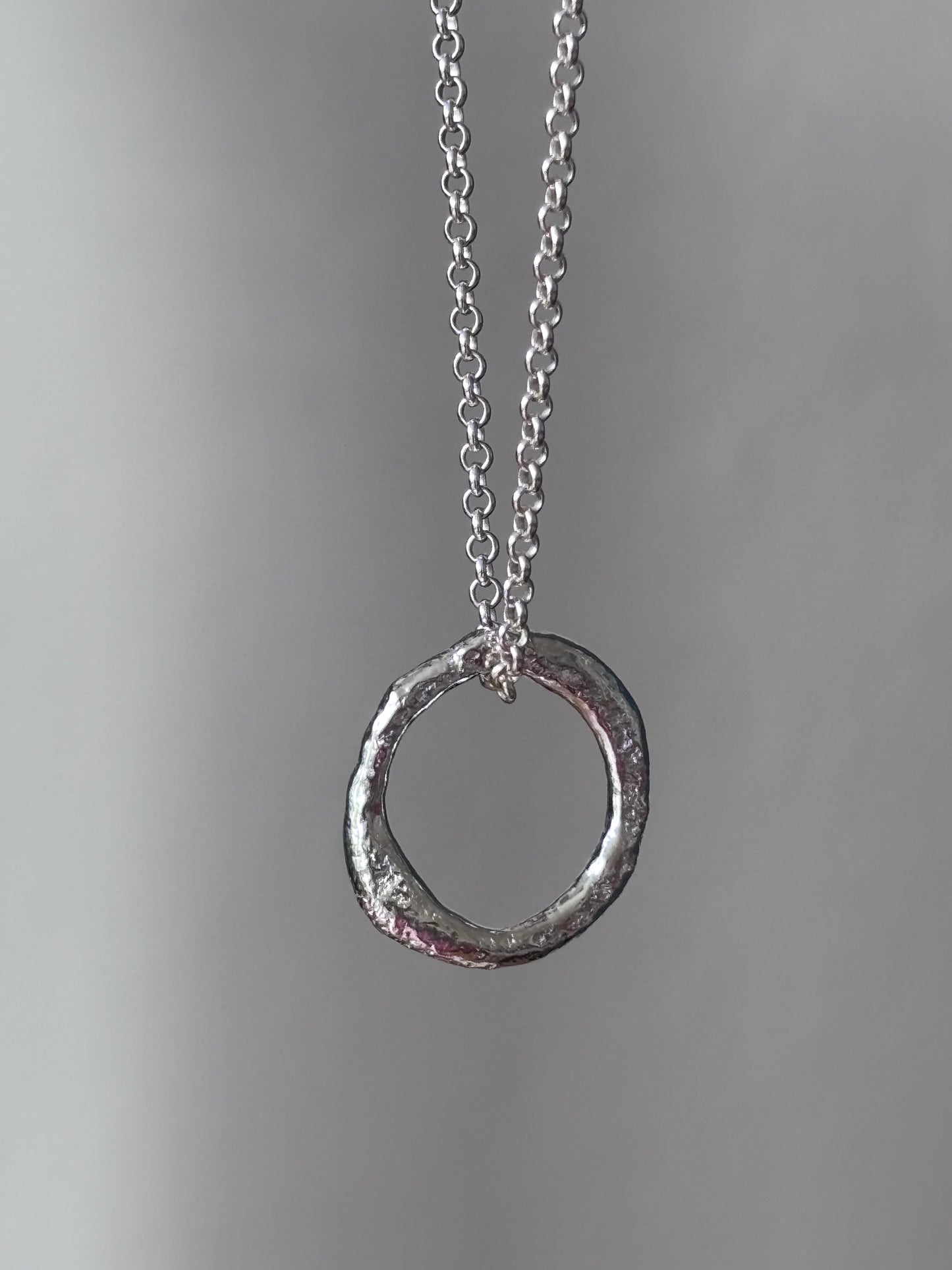 Molten Silver Circle Pendant