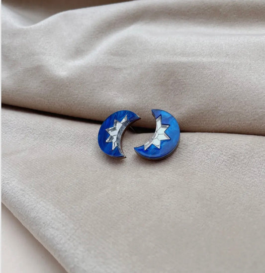 Aurora Mini Moon Stud Earrings