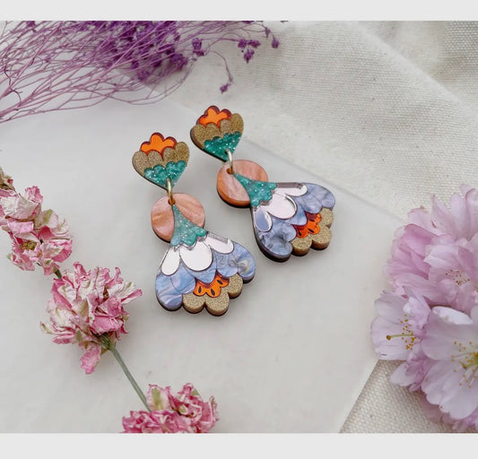 Crocus Statement Earrings - Rose
