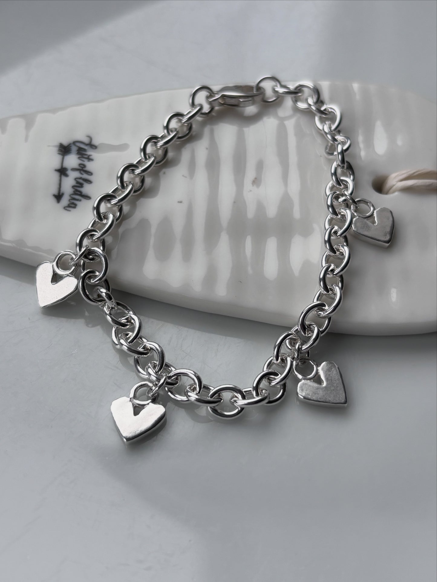 Silver Heart Charm Bracelet
