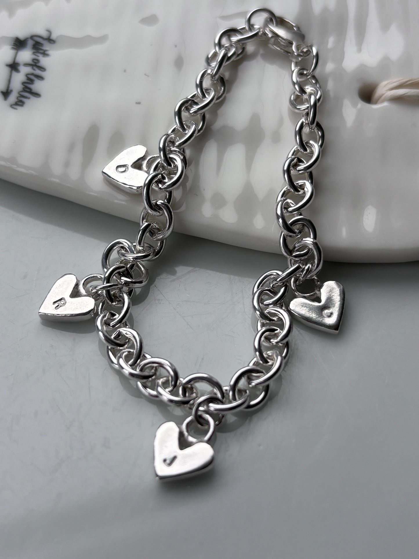 Silver Heart Charm Bracelet