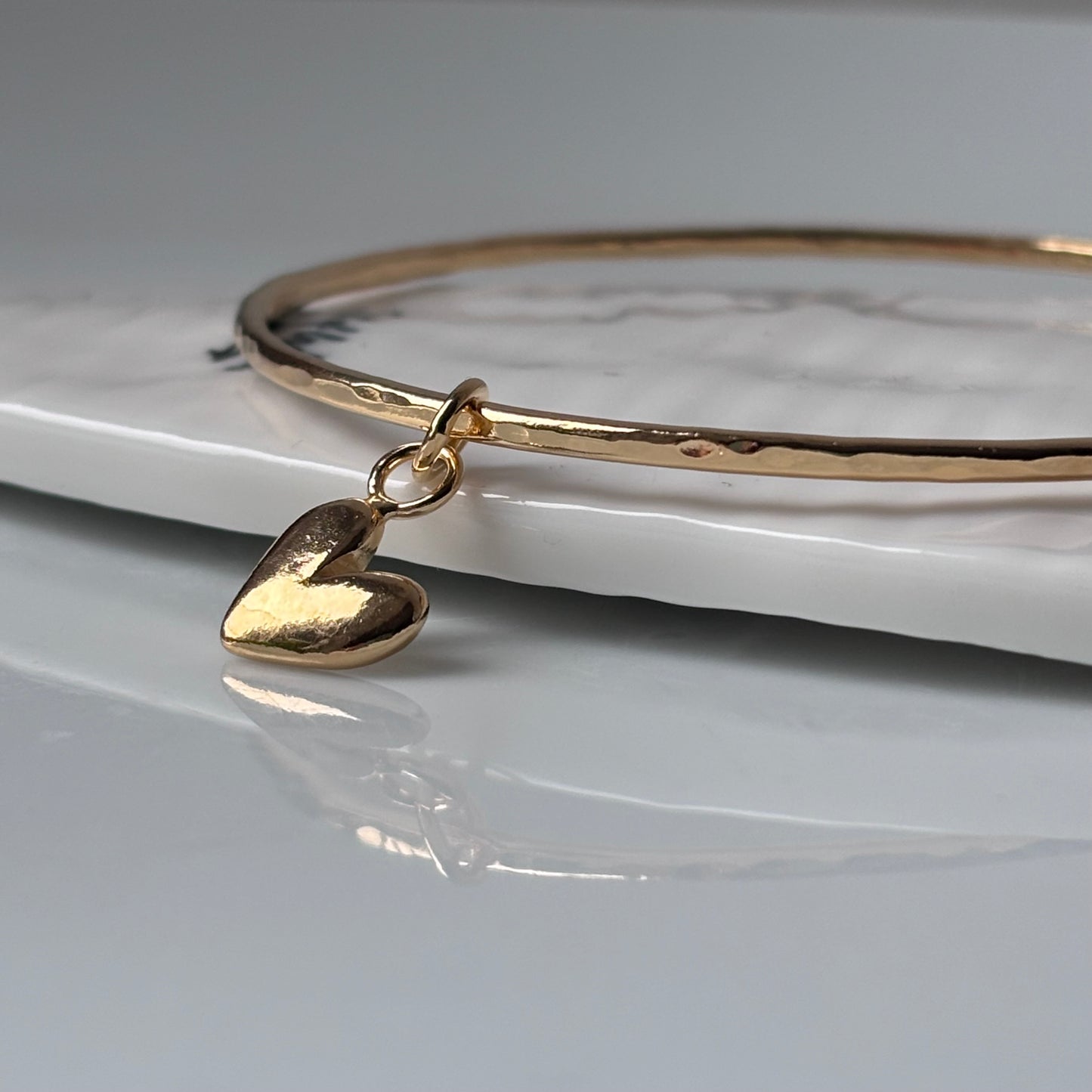 Gold Heart Bangle