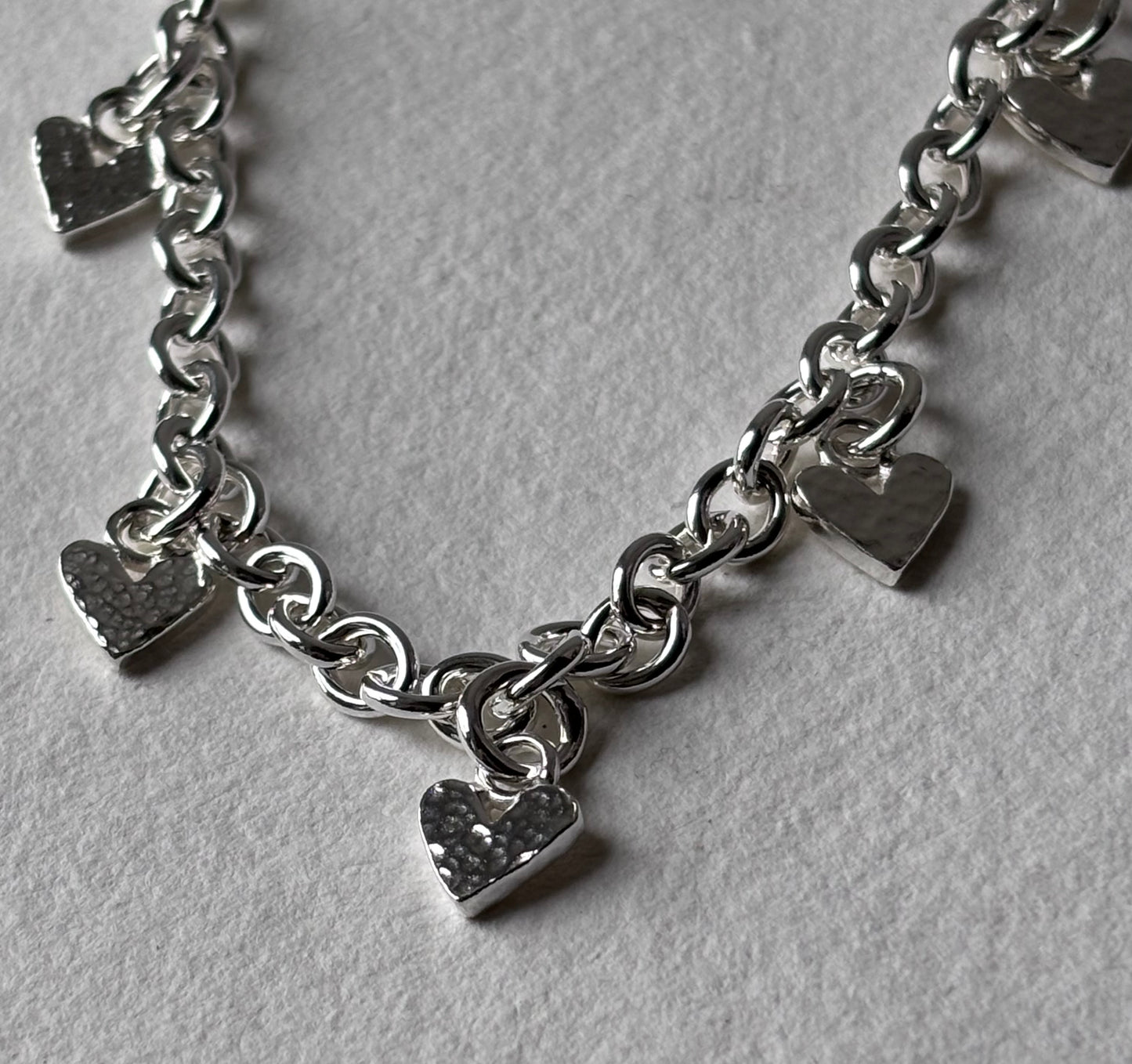Silver Heart Charm Bracelet