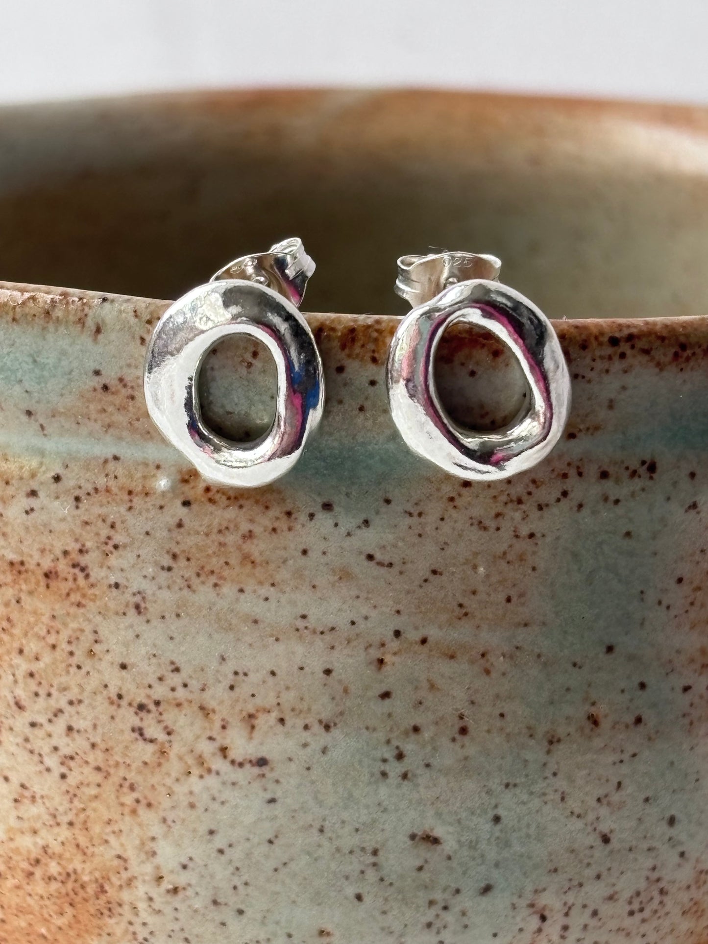 Small Molten Silver Studs