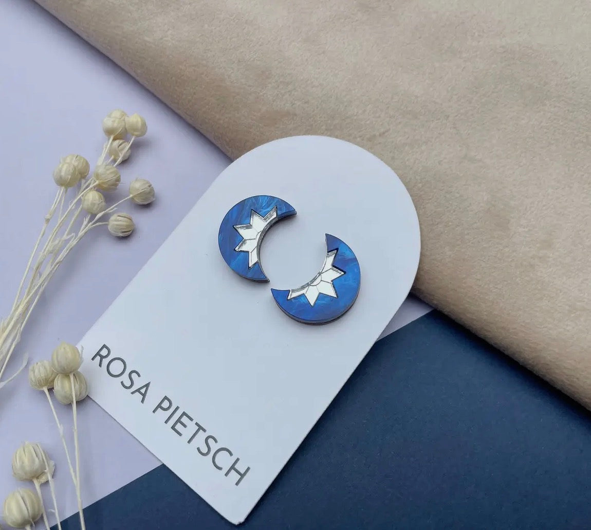 Aurora Mini Moon Stud Earrings