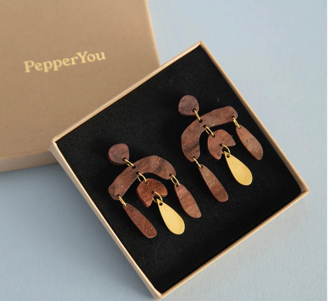 Pepper You - Tangent Statement Drop Earrings