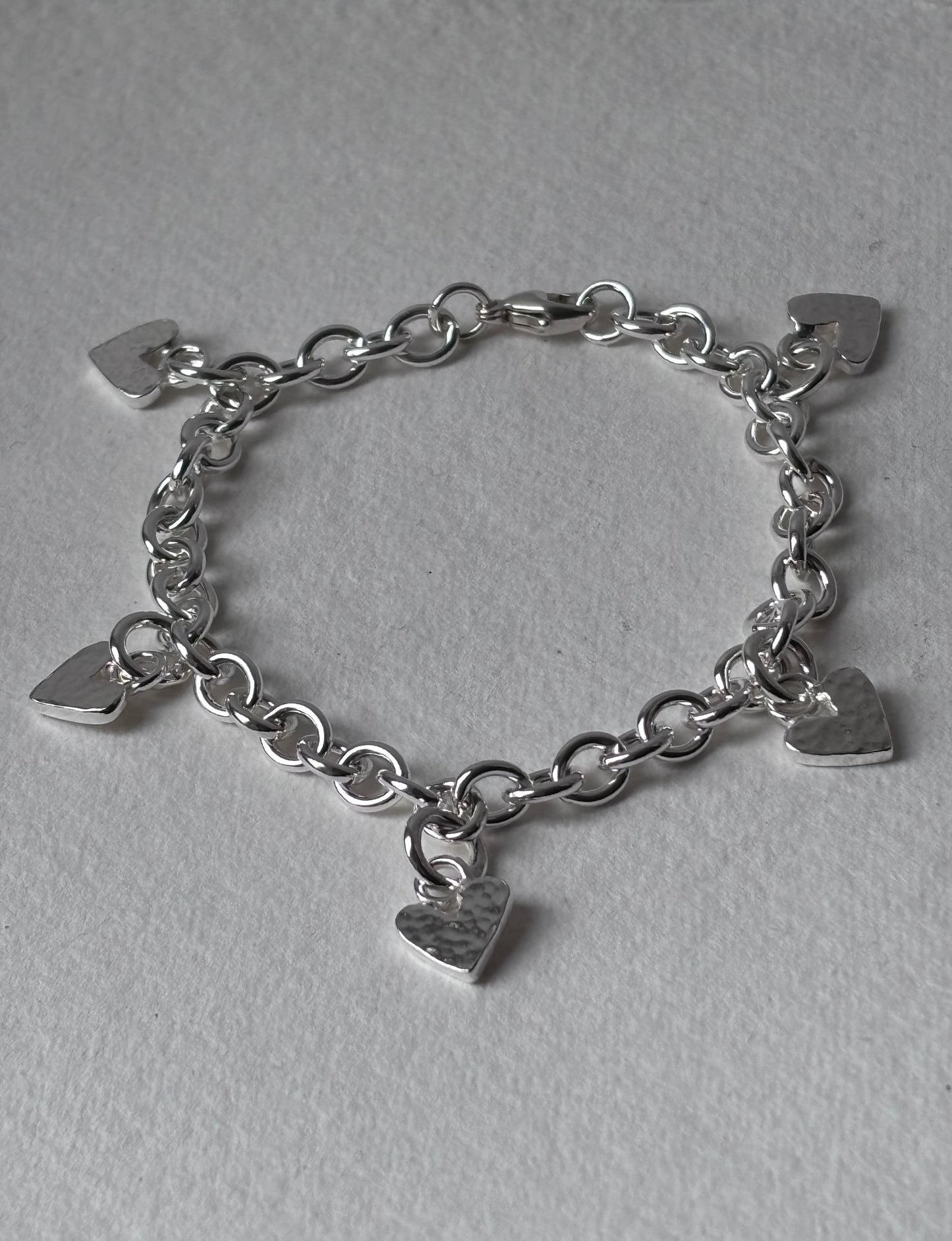 Silver Heart Charm Bracelet