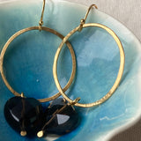 Large hoops with smoky quartz