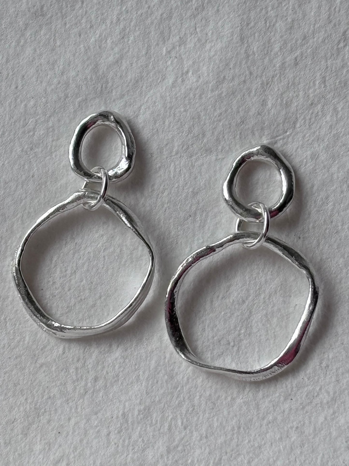 Molten Hoop Stud Earrings
