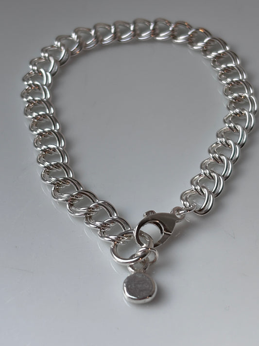 Silver Double Curb Bracelet