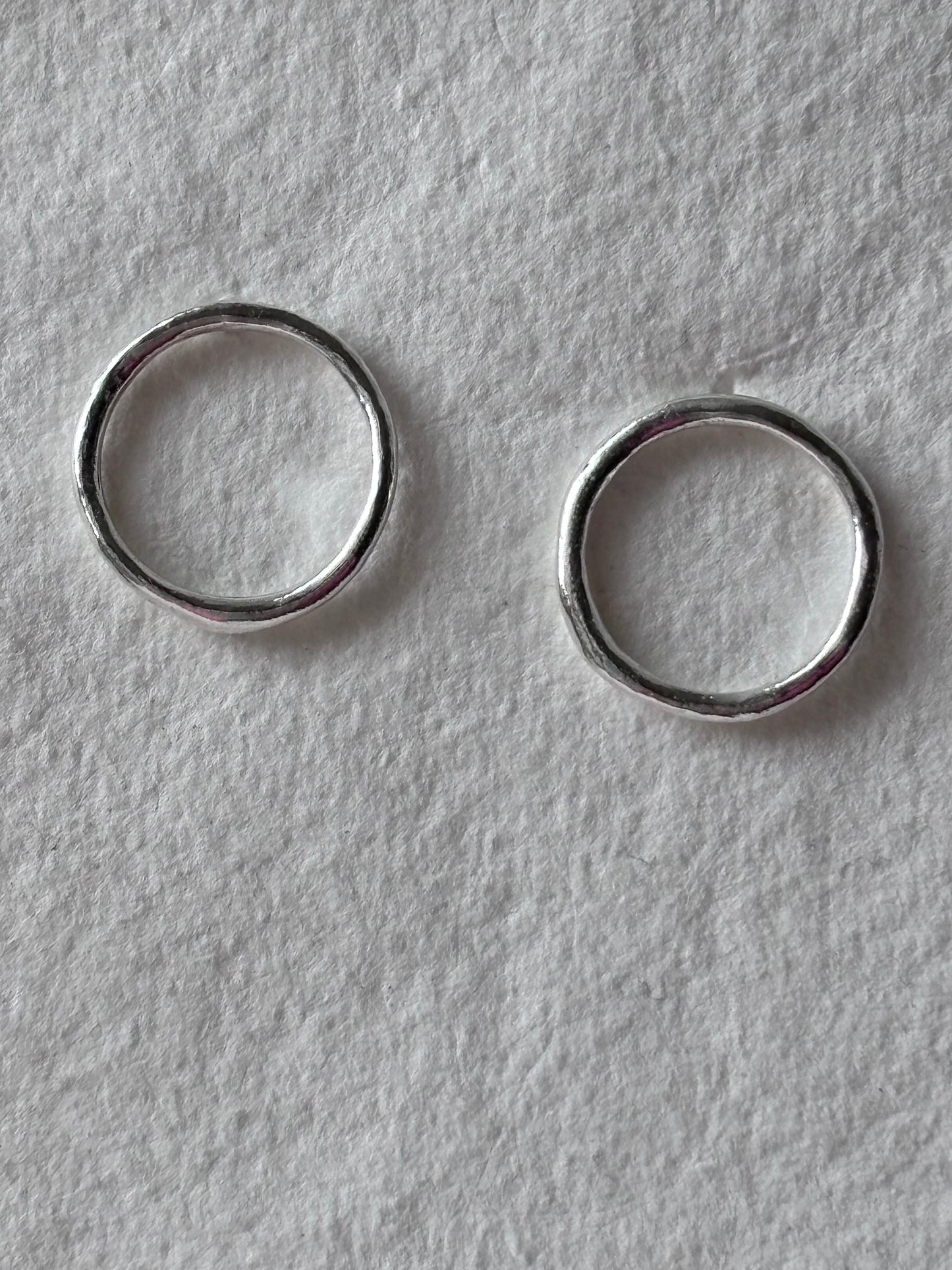 Molten Silver Circle Studs