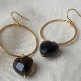 Large hoops with smoky quartz