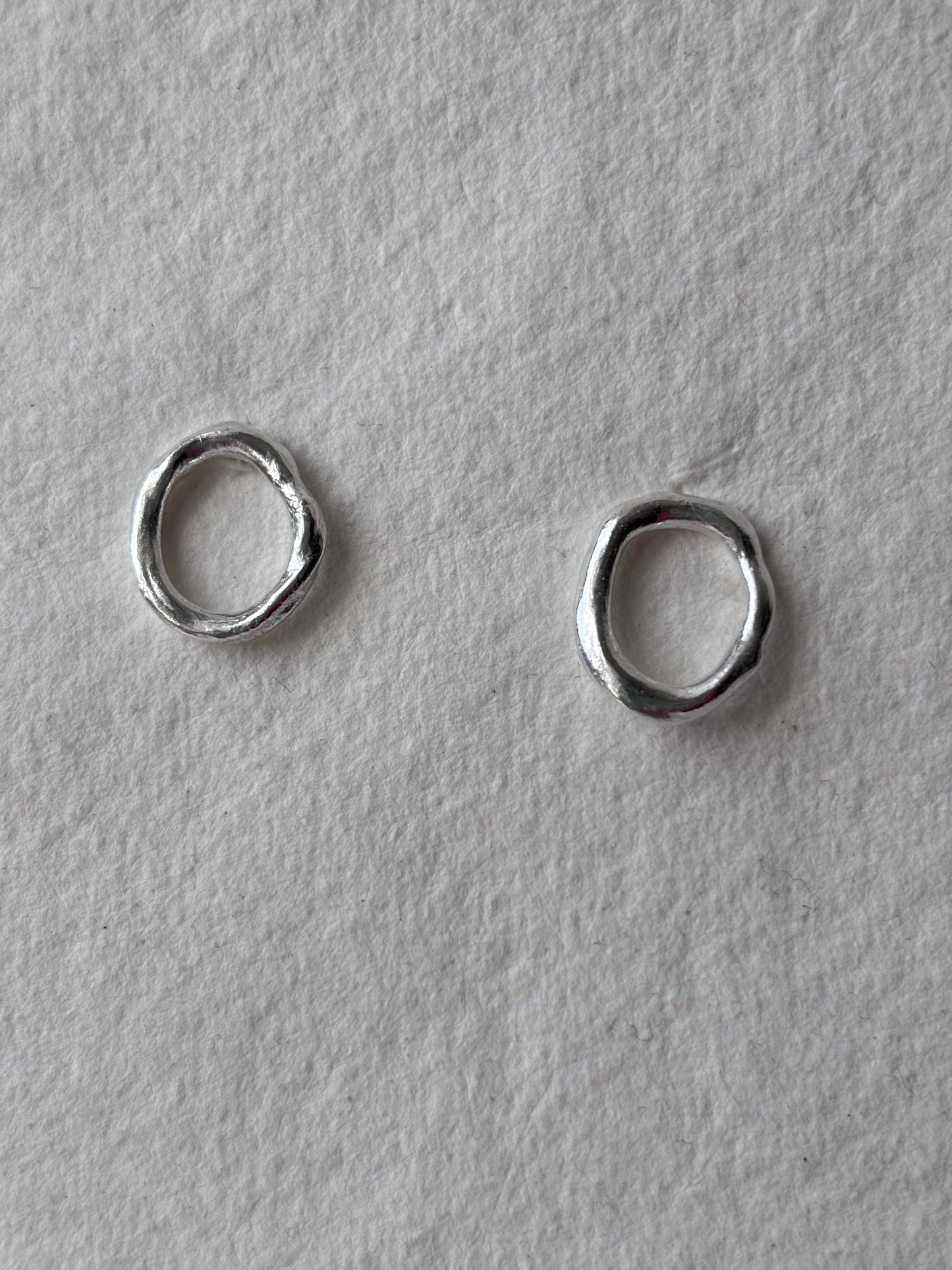 Molten Silver Stud Earrings