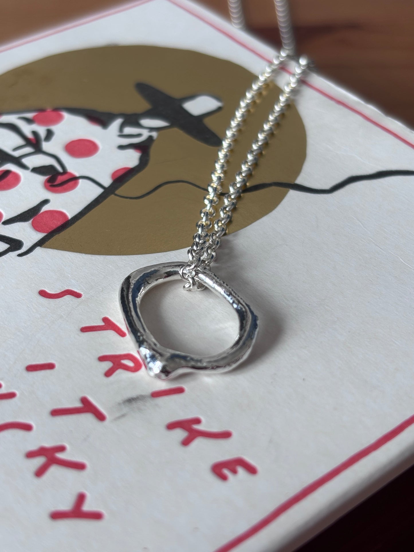 Small Silver Molten Pendant