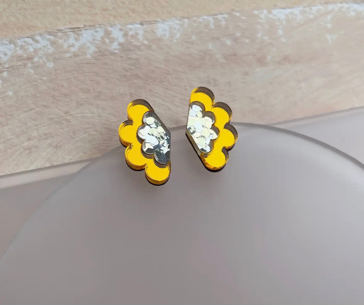 Scalloped Stud Earrings - Marigold - Rosa Pietsch