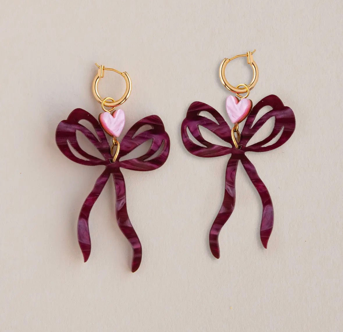 Statement Large Bow & Heart
Hoop Earrings - Pepper You