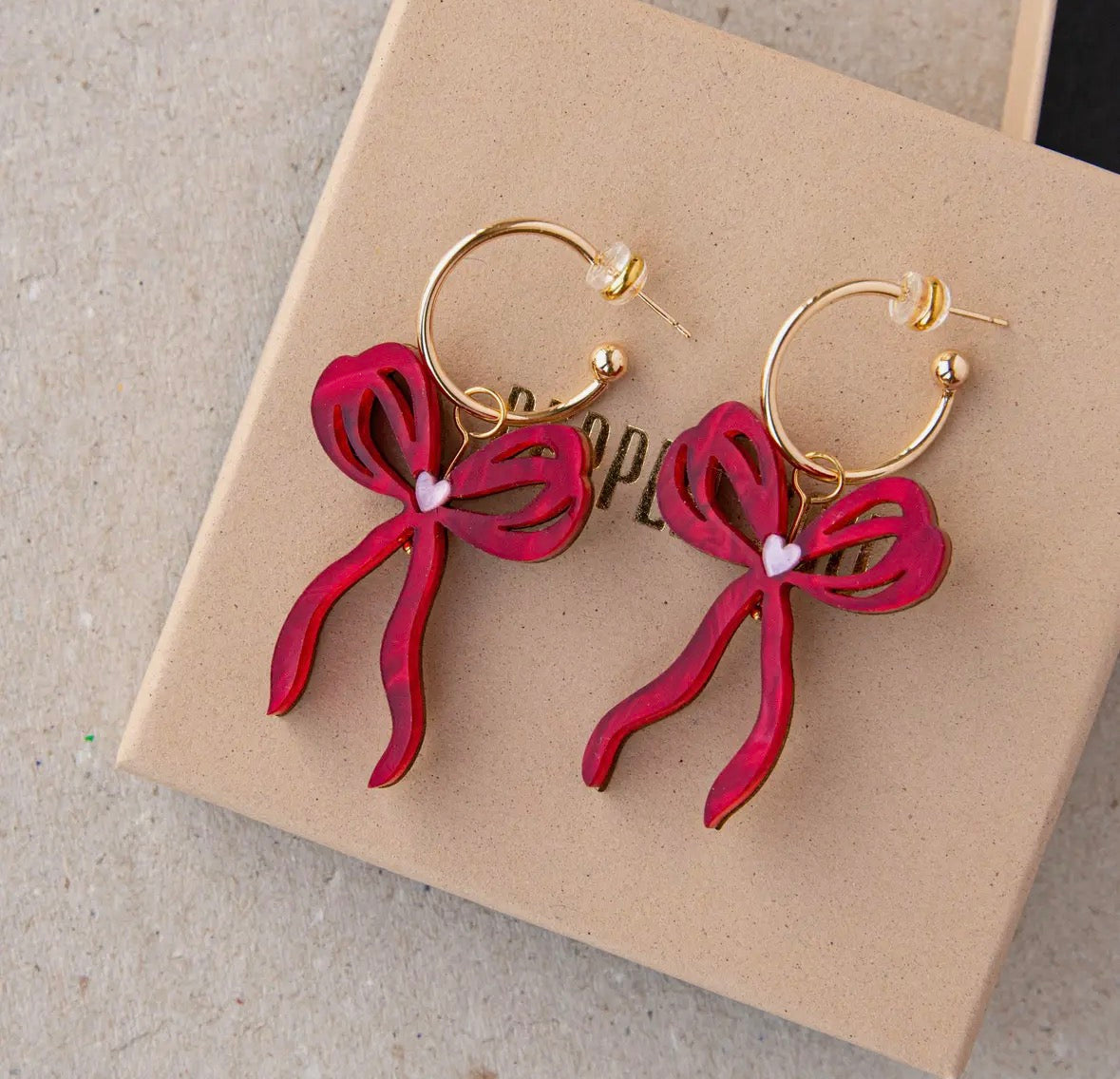 Bow Hoop Earrings - Pepper You