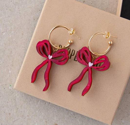 Bow Hoop Earrings - Pepper You