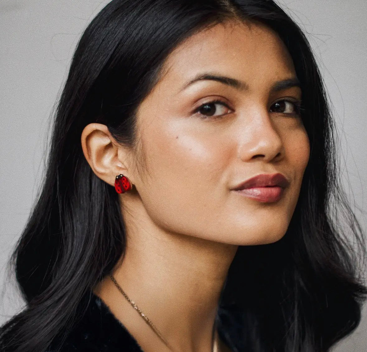 Garden Lady Bug Stud Earrings - Pepper You