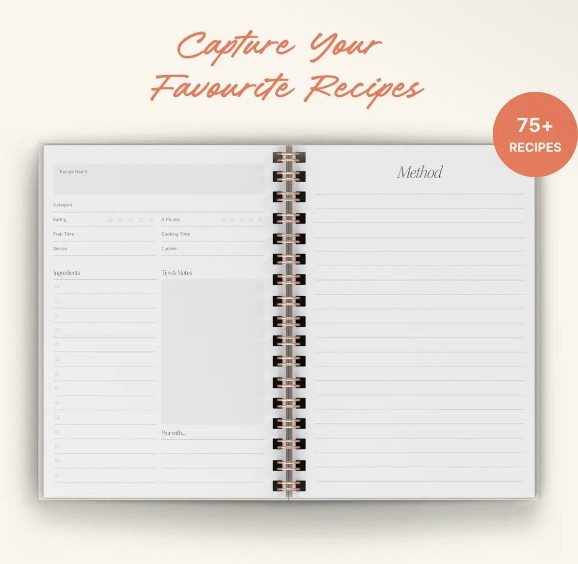 Tomato Recipe Journal | A5 Spiral Hardcover Recipe Book