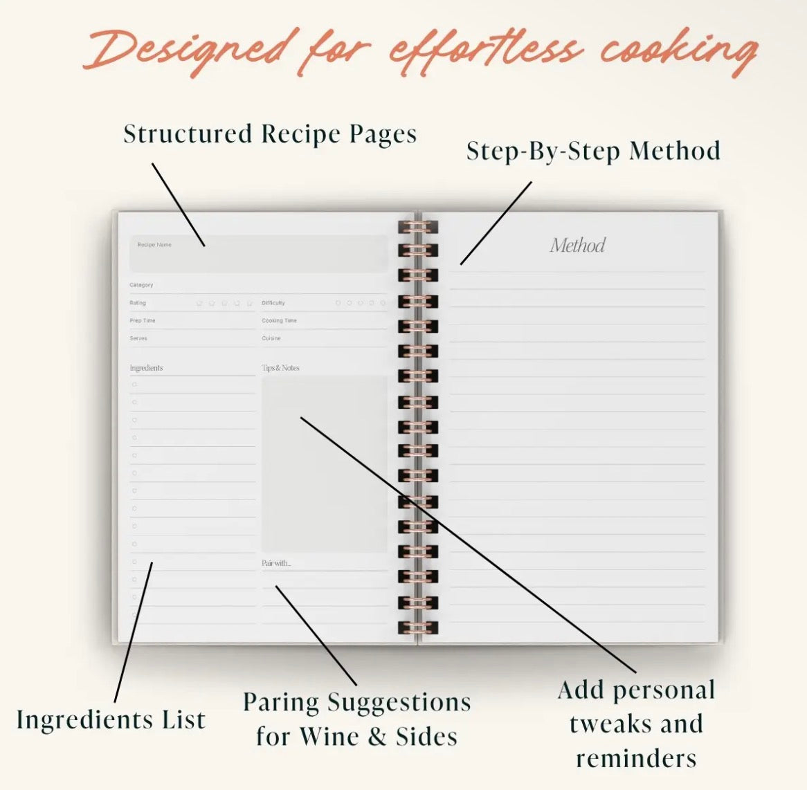 Tomato Recipe Journal | A5 Spiral Hardcover Recipe Book