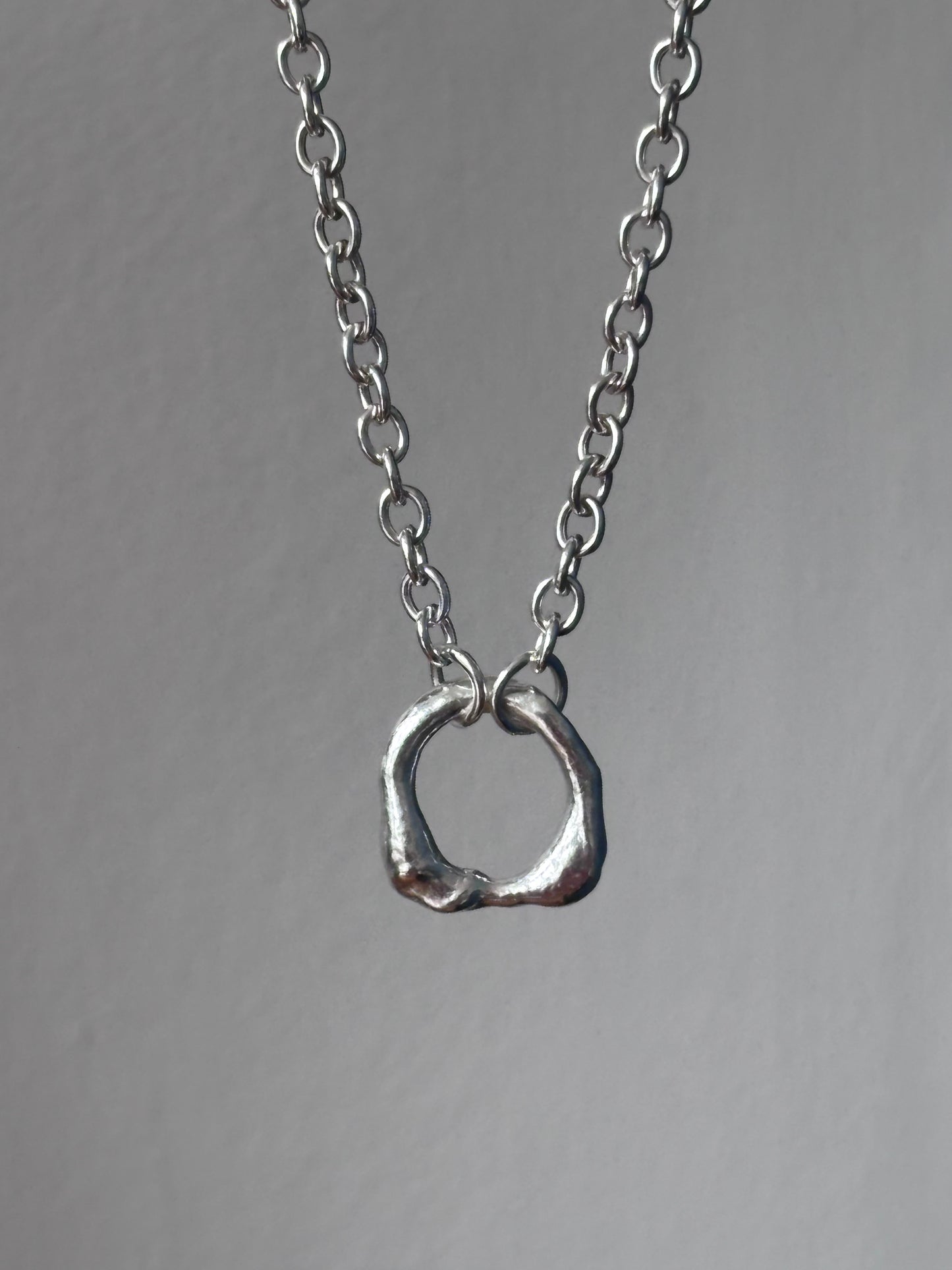 Organic Silver Molten Necklace