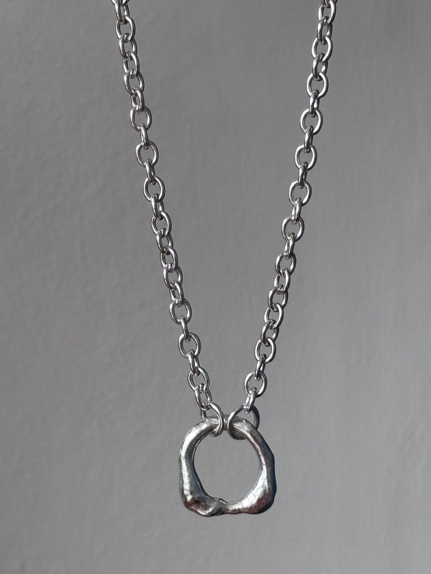 Organic Silver Molten Necklace