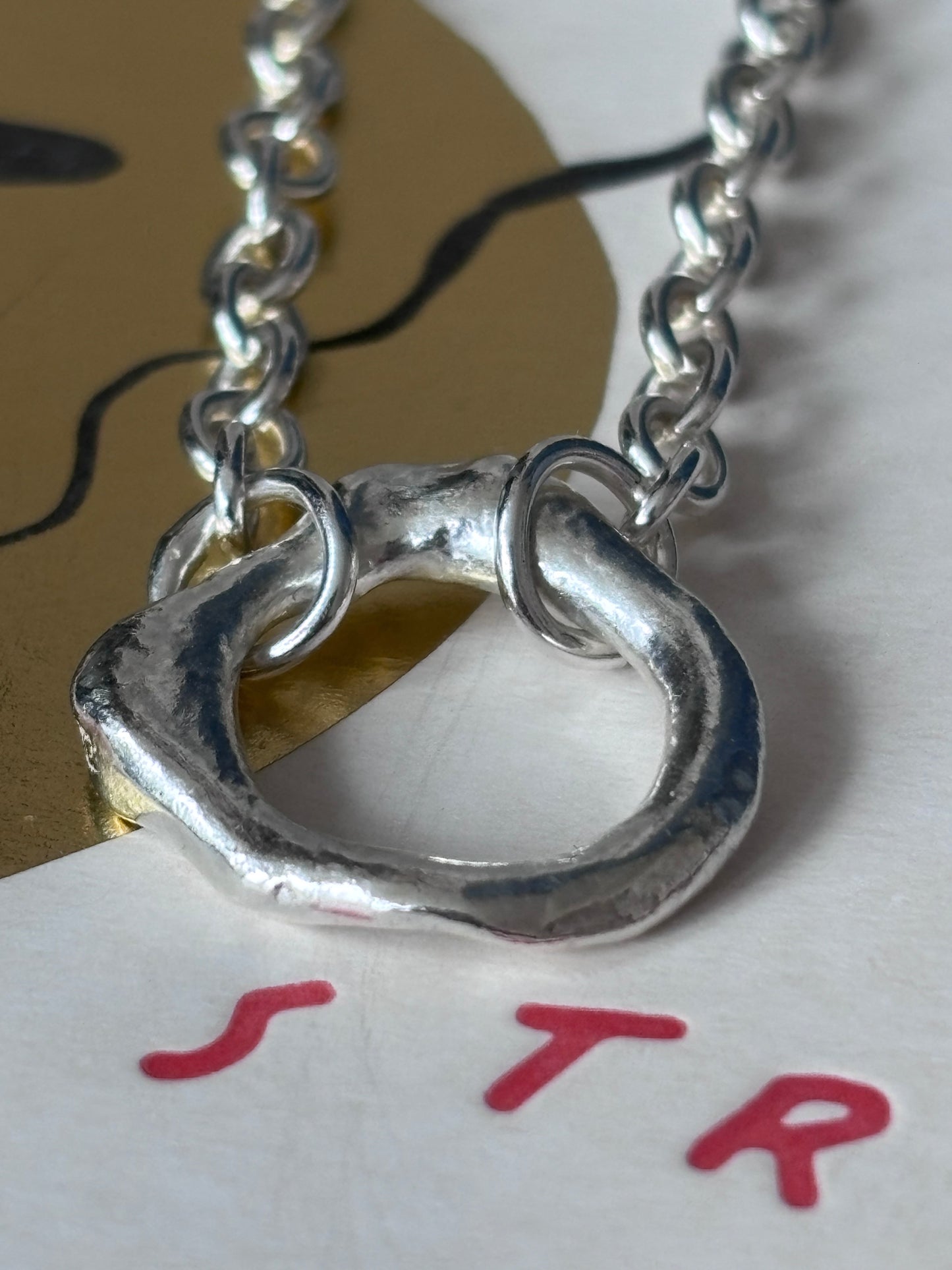 Organic Silver Molten Necklace