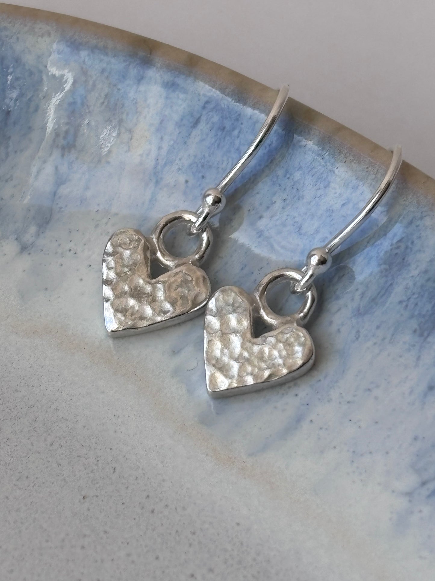 Mini Heart Charm Drop Earrings
