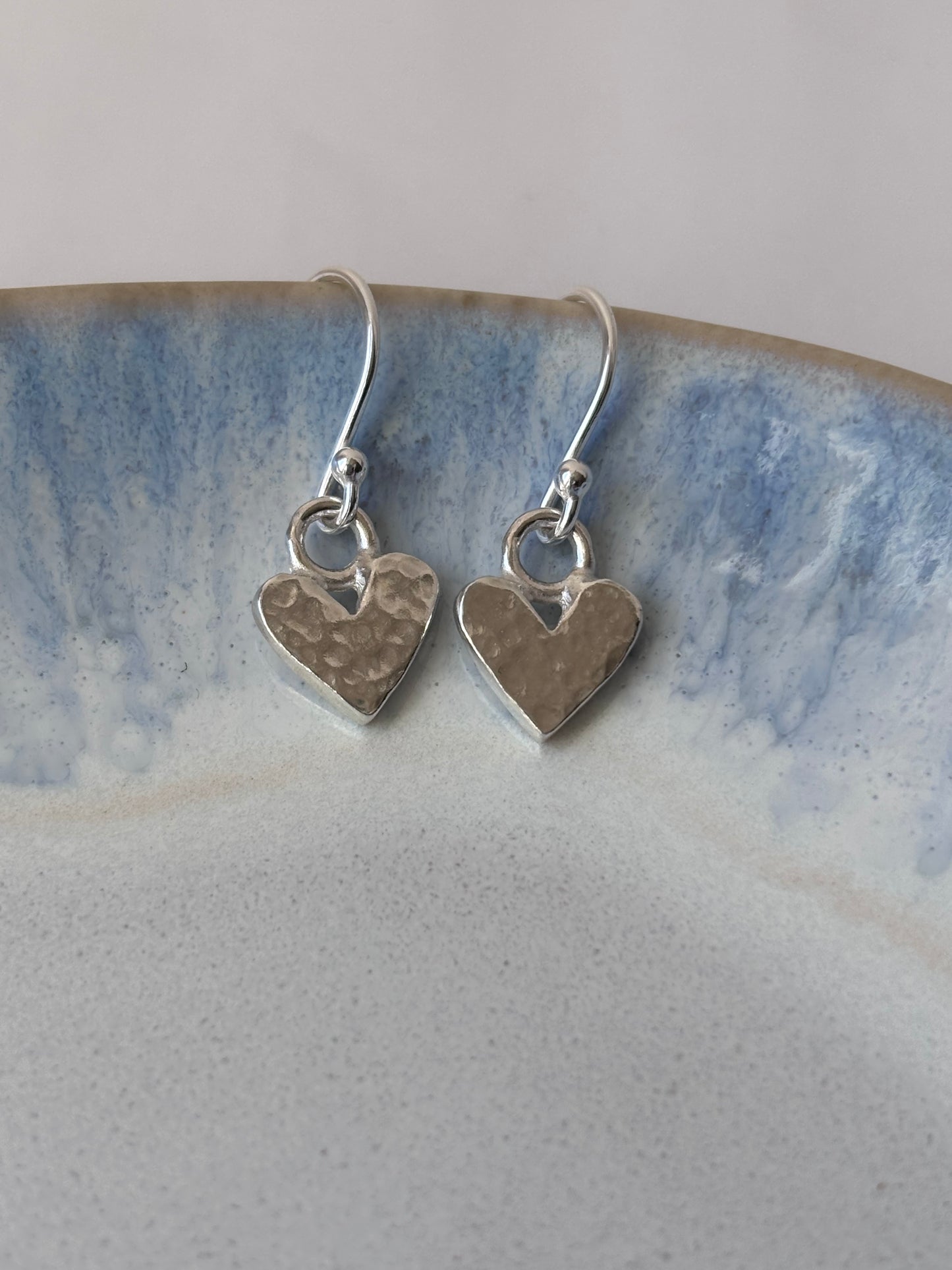 Mini Heart Charm Drop Earrings