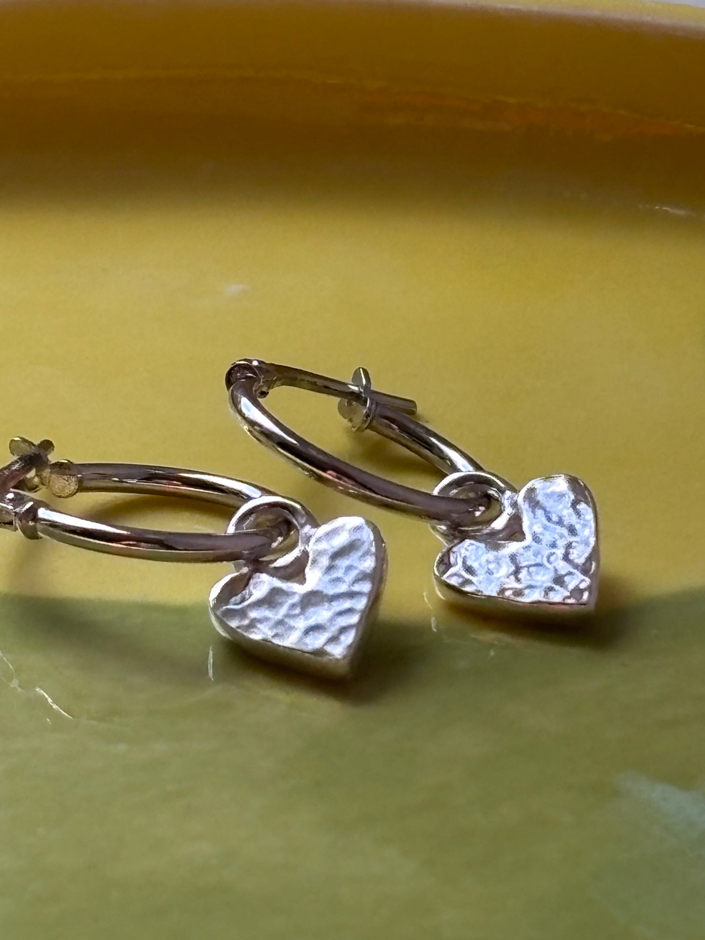 Mini Heart Charm Hoops