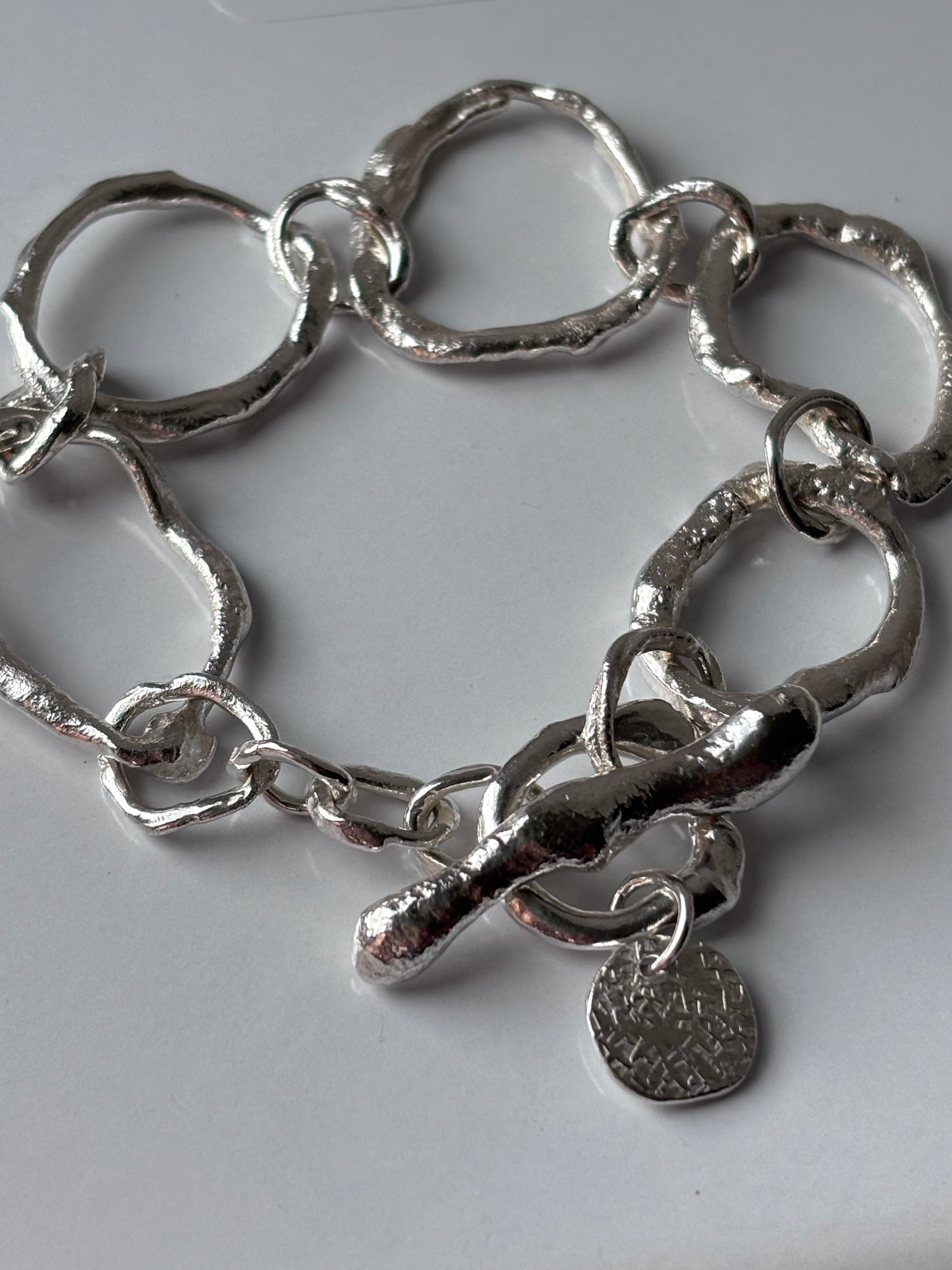 Molten Silver Circle Bracelet