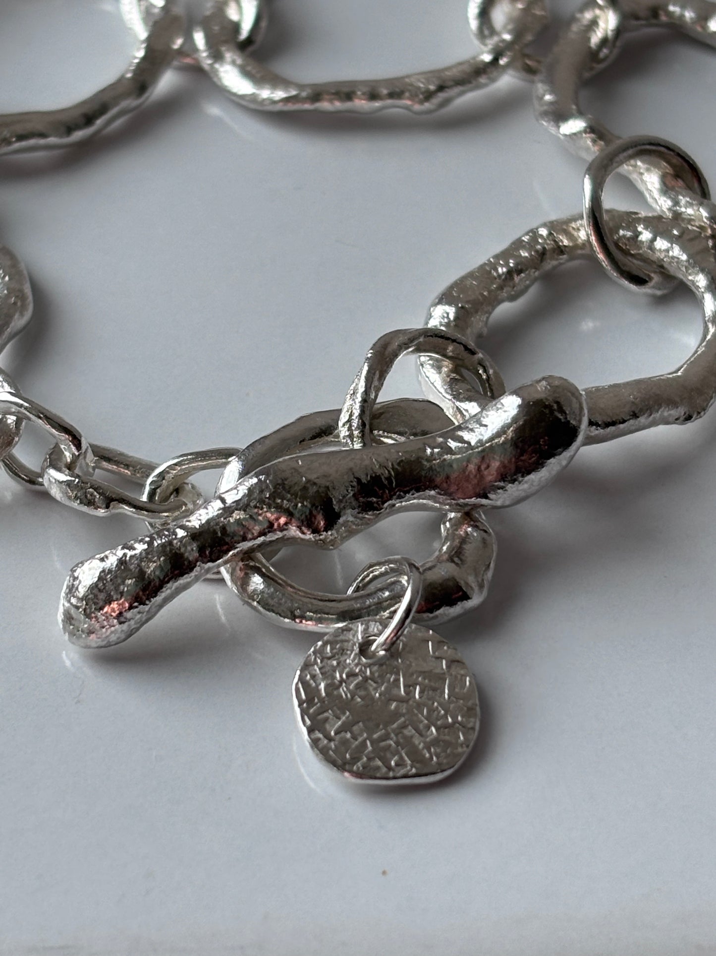 Molten Silver Circle Bracelet