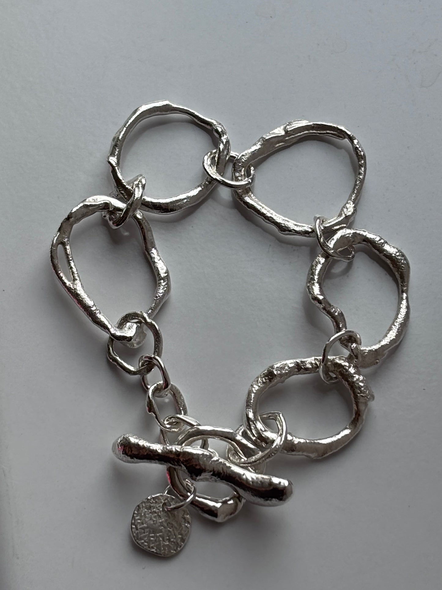 Molten Silver Circle Bracelet