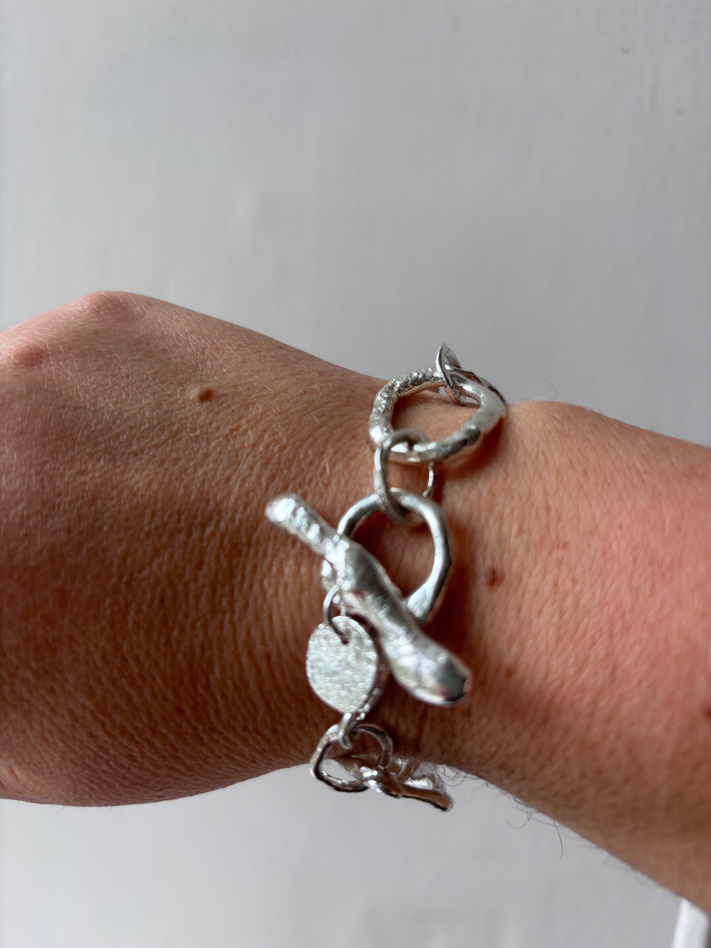 Molten Silver Circle Bracelet