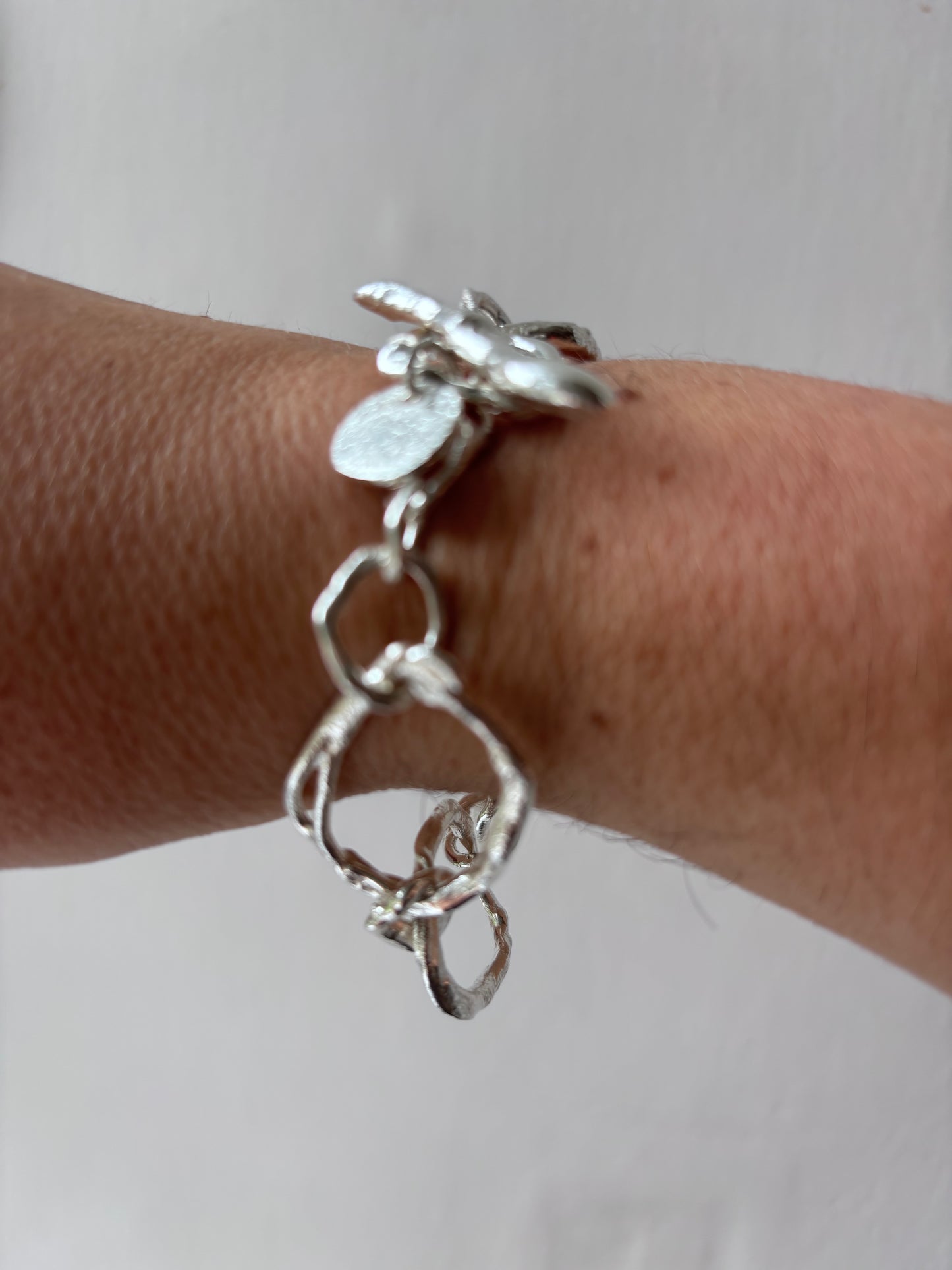 Molten Silver Circle Bracelet