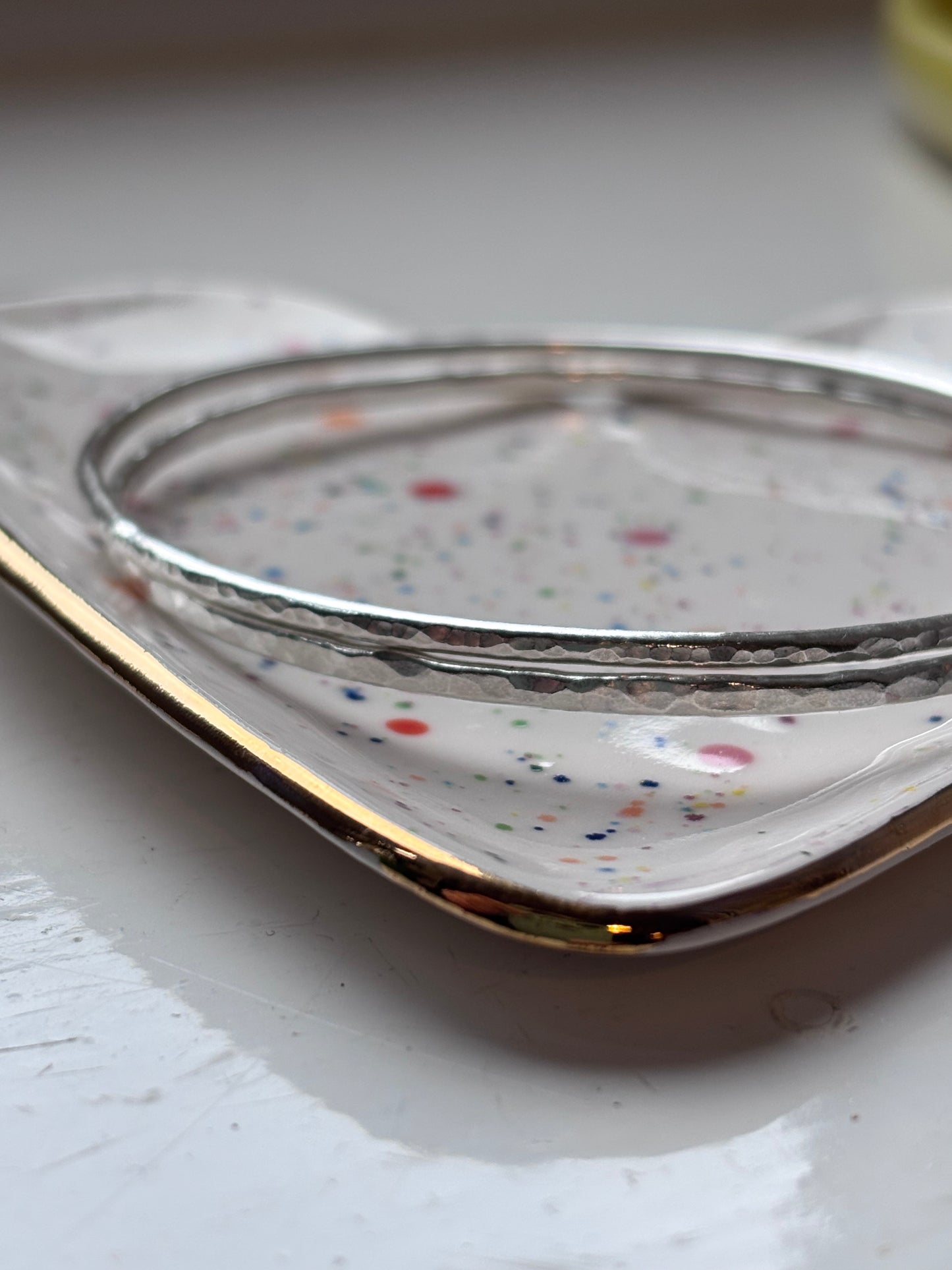 Heart Shape Colourful Spotty Ceramic Trinket Dish