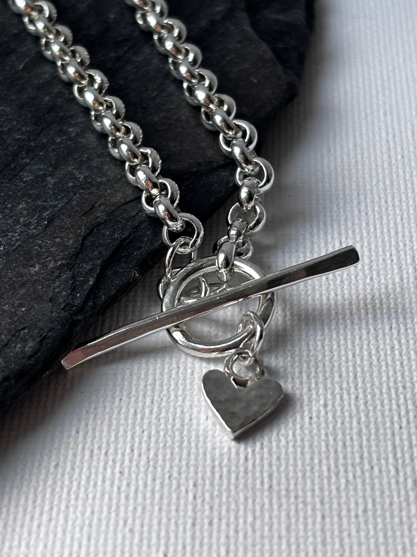 Mini Heart Charm Bracelet with T Bar