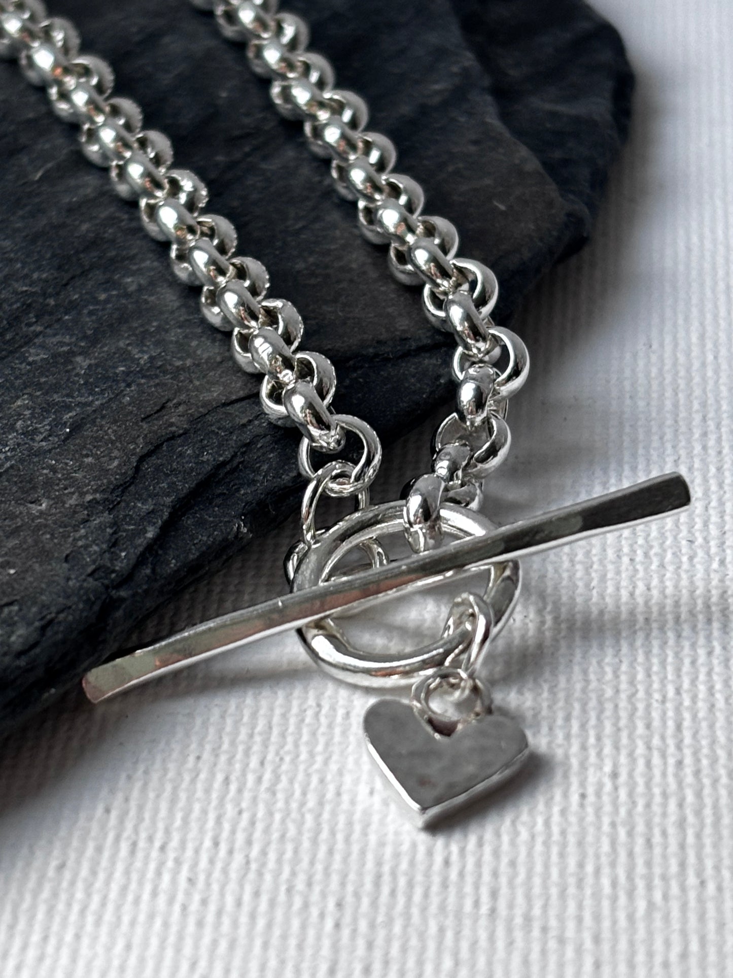 Mini Heart Charm Bracelet with T Bar