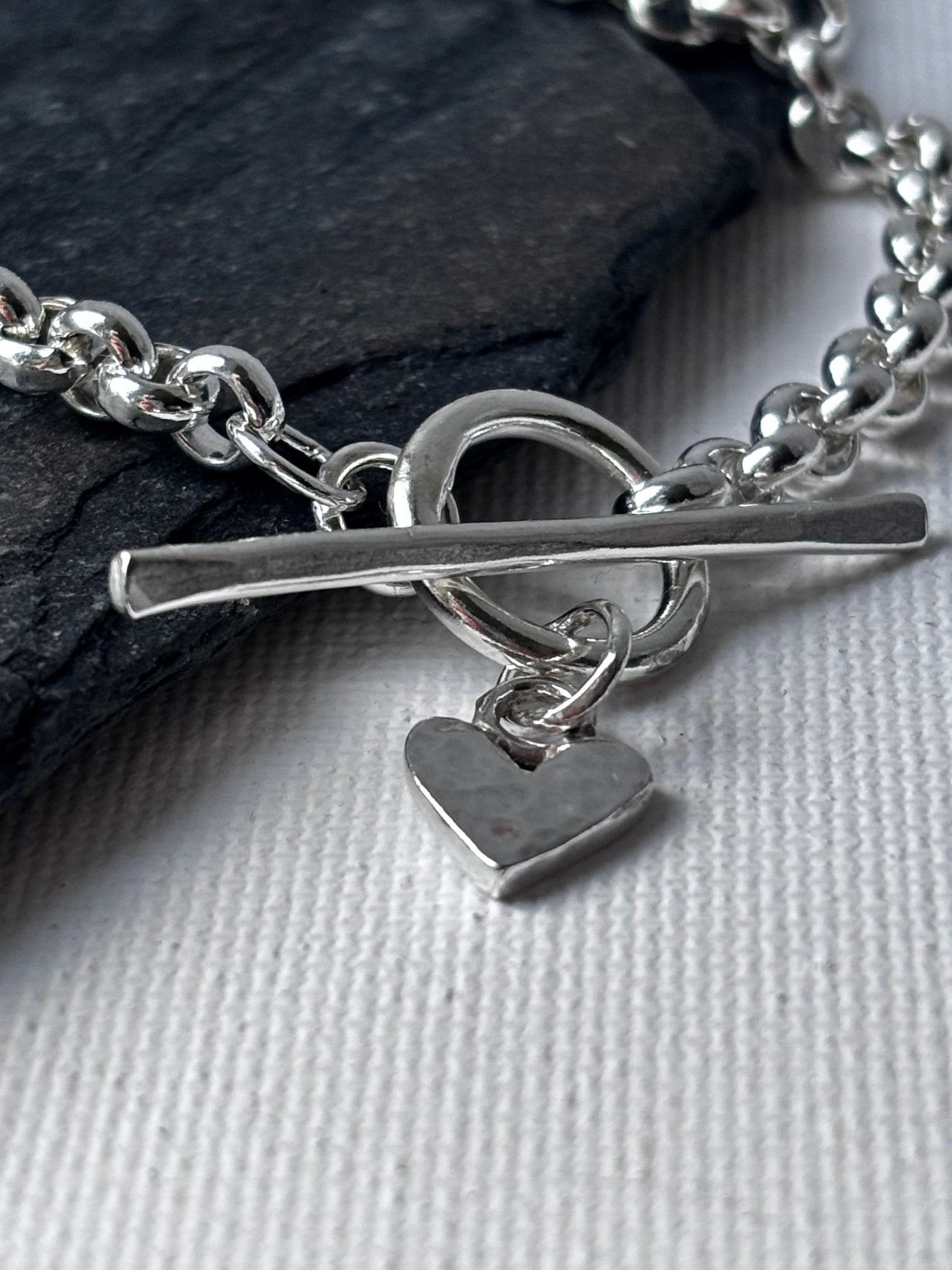 Mini Heart Charm Bracelet with T Bar