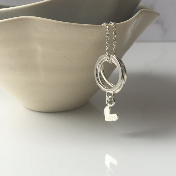 Dainty hoop & heart charm necklace is