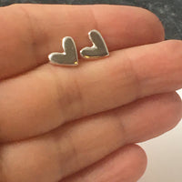 Silver heart studs