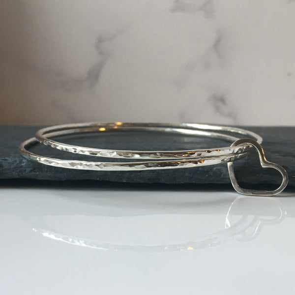 Double bangle with heart